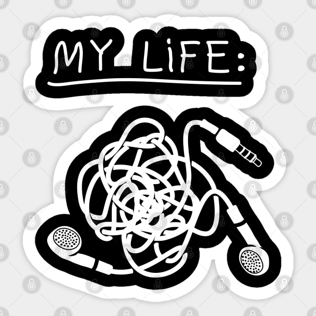 My Life - Mess Headphones Sticker by vo_maria